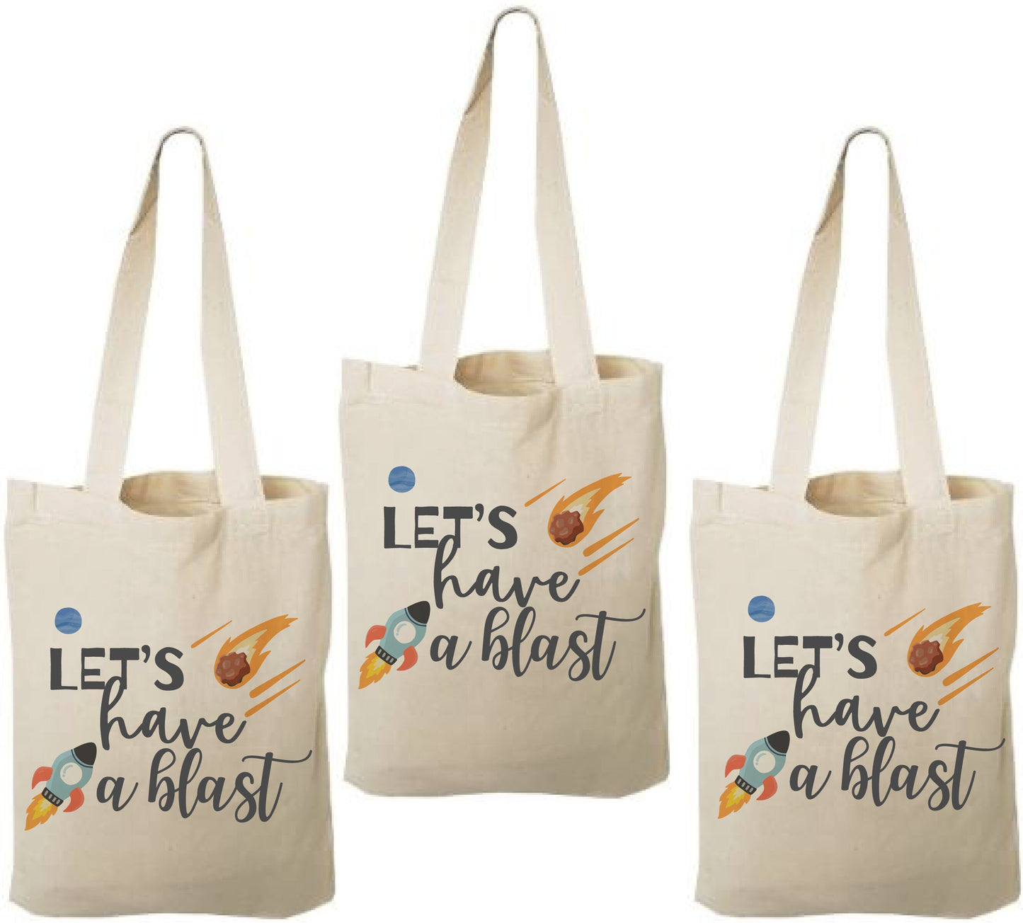 Let's Have A Blast! Space Party Favor Bags - Set of Three Bags