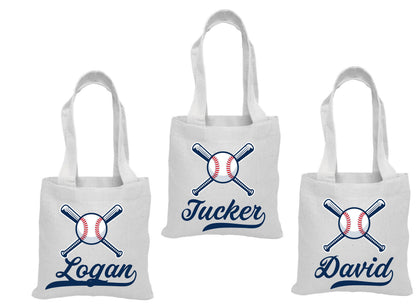 Baseball Party Favor Bags, Set of 3 Cotton Treat Bags