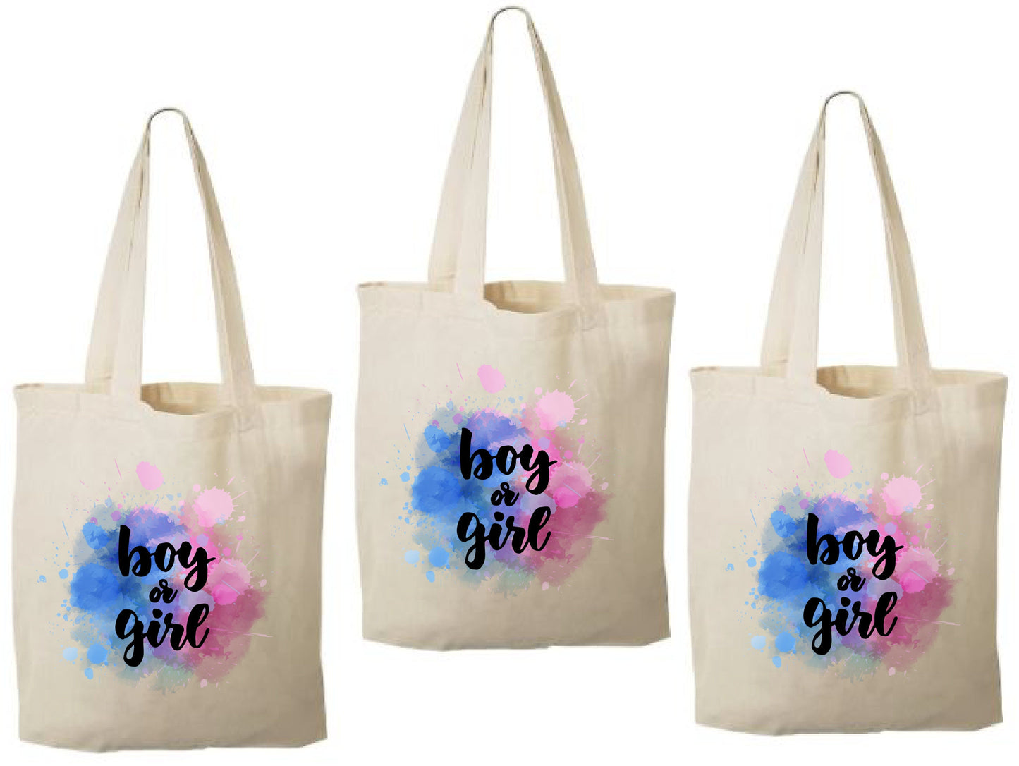 Gender Reveal Party Favor Bags - Set of Three Bags