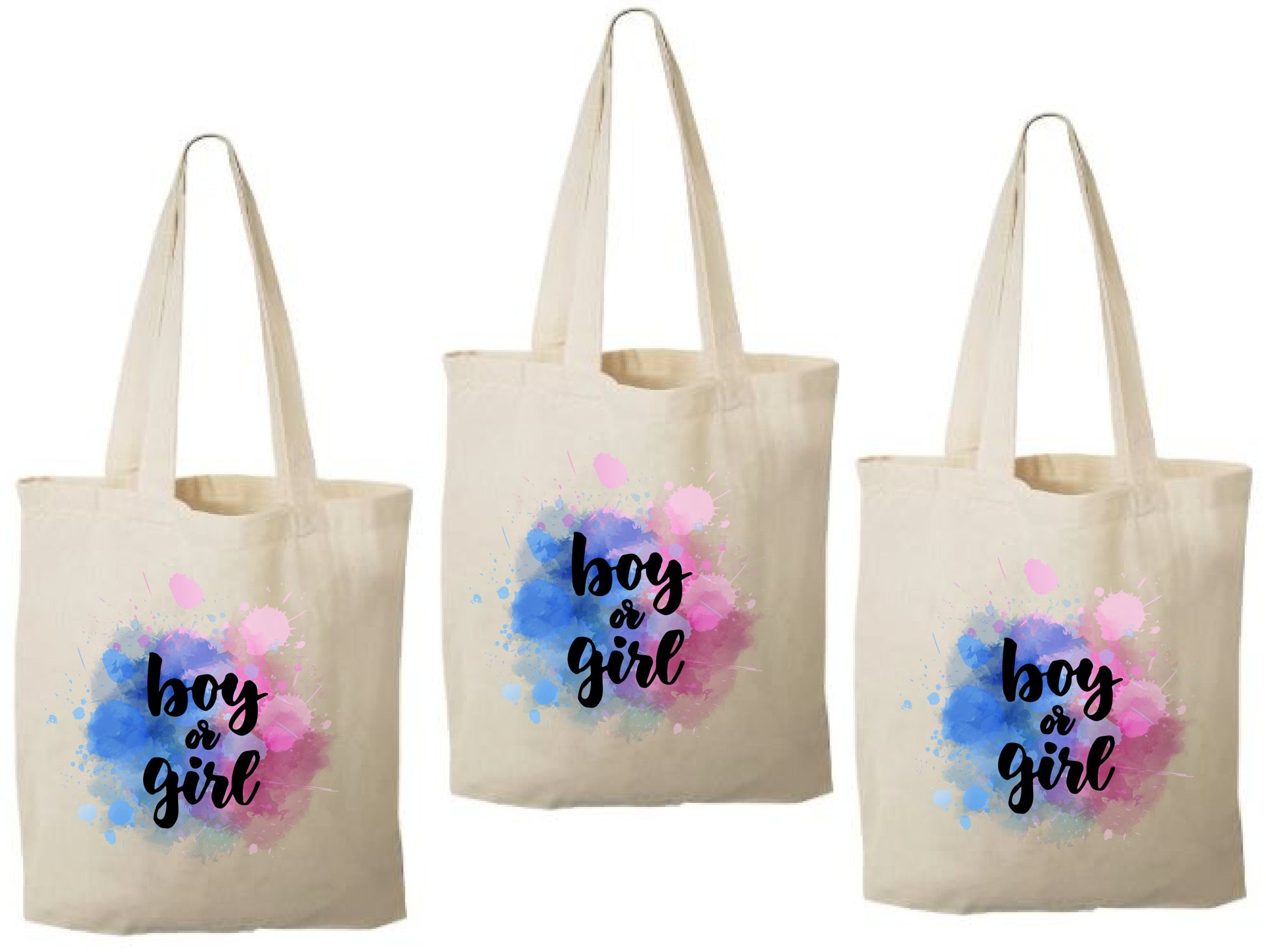 Gender Reveal Party Favor Bags - Set of Three Bags