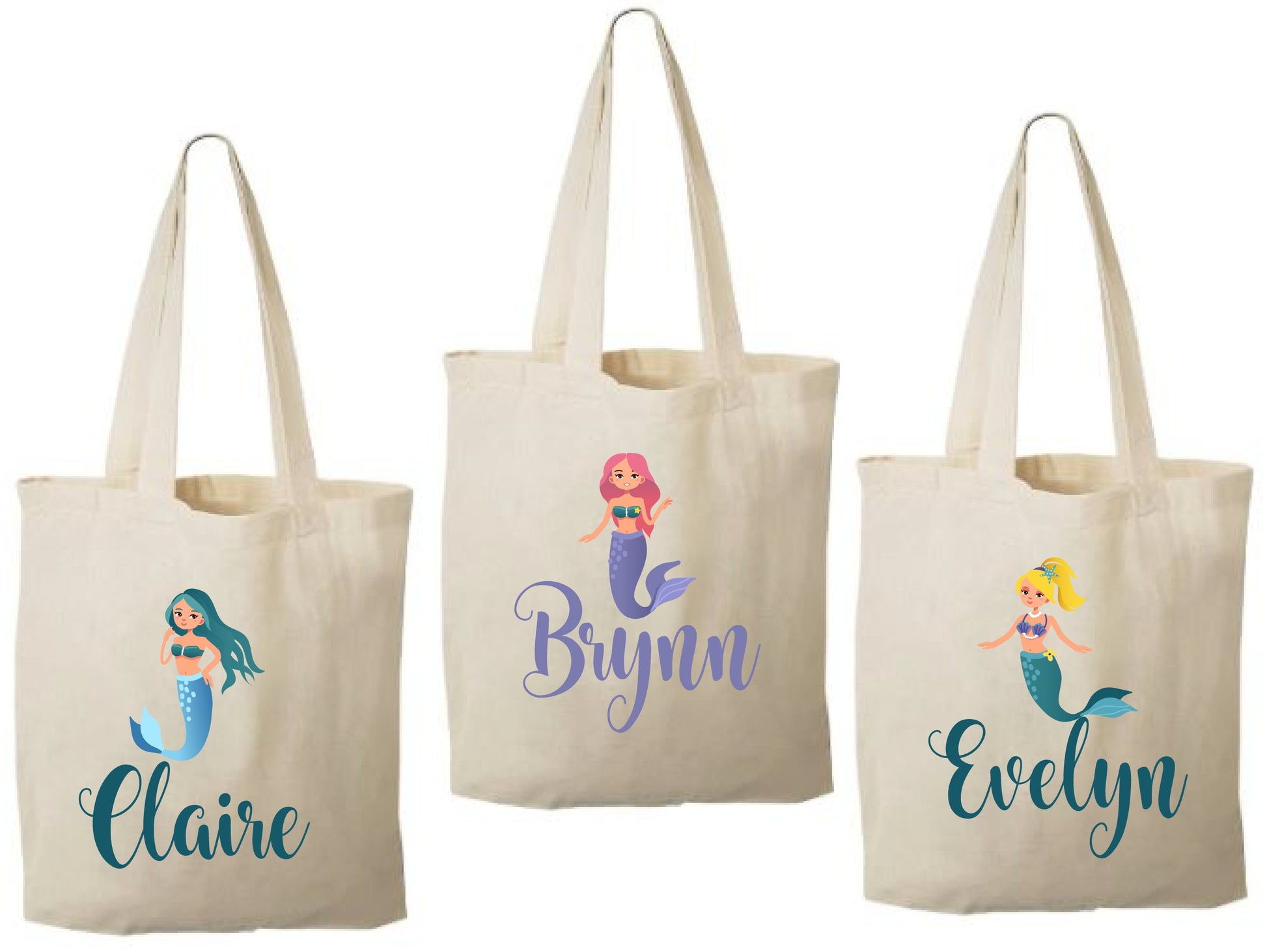 Personalized Mermaid Party Favors - Set of Three Bags