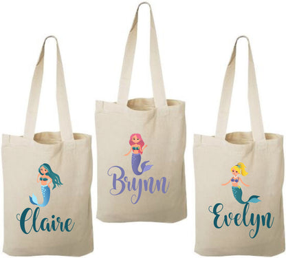 Personalized Mermaid Party Favors - Set of Three Bags