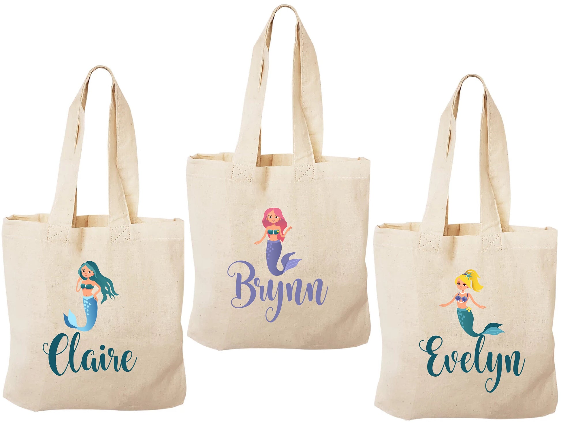 Personalized Mermaid Party Favors - Set of Three Bags