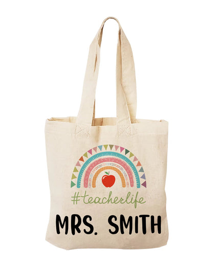 Boho Rainbow Custom Teacher Tote Bag