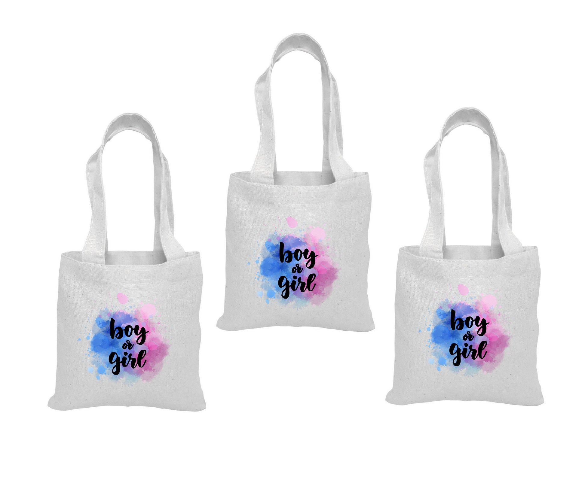 Gender Reveal Party Favor Bags - Set of Three Bags