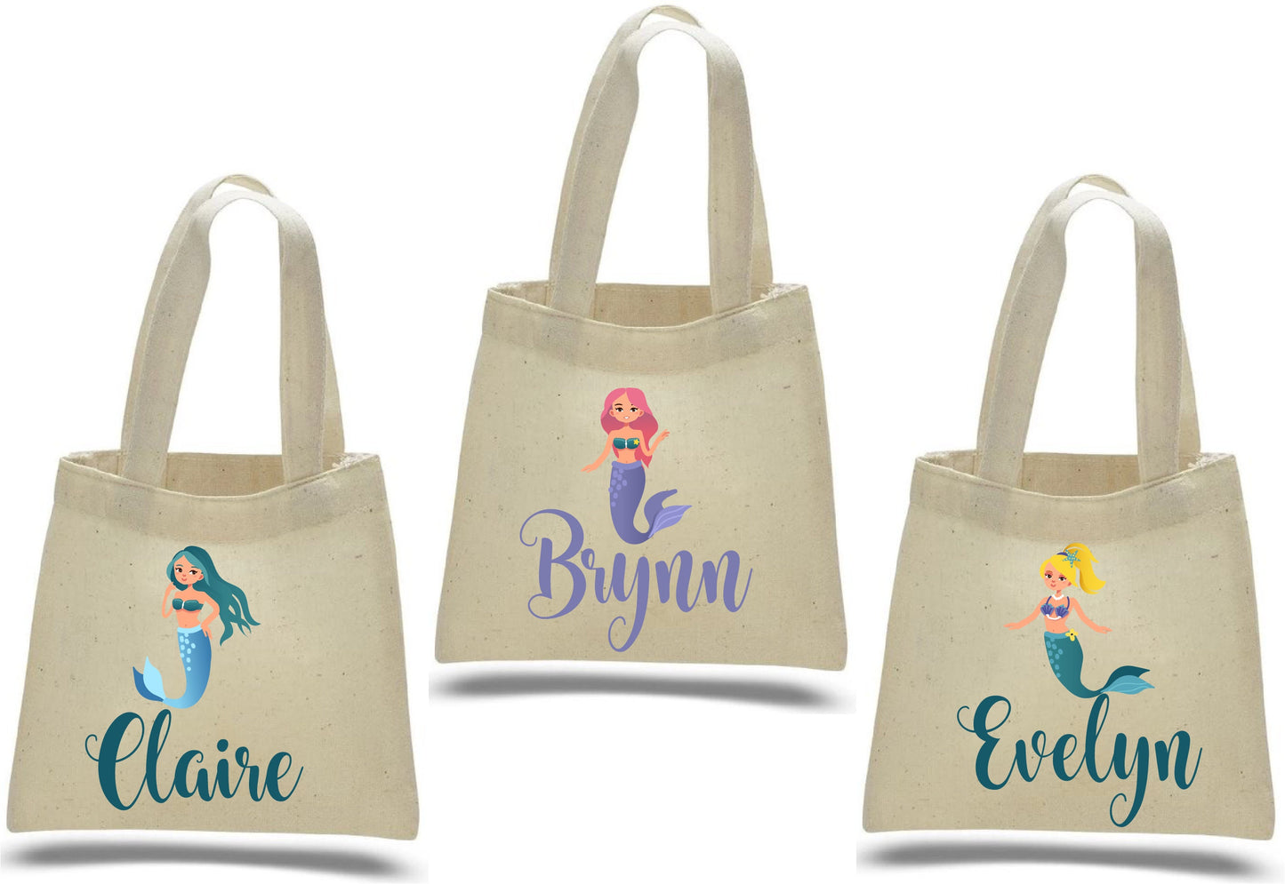 Personalized Mermaid Party Favors - Set of Three Bags