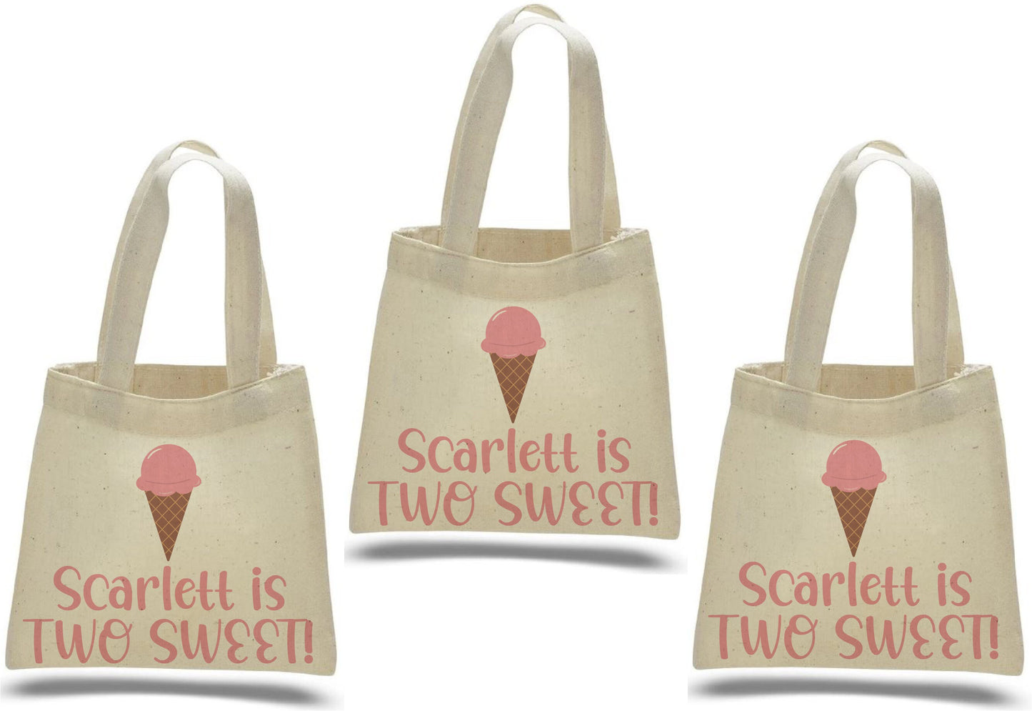 Two Sweet Ice Cream Party Favor Bags - Set of Three Bags
