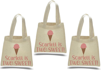 Two Sweet Ice Cream Party Favor Bags - Set of Three Bags