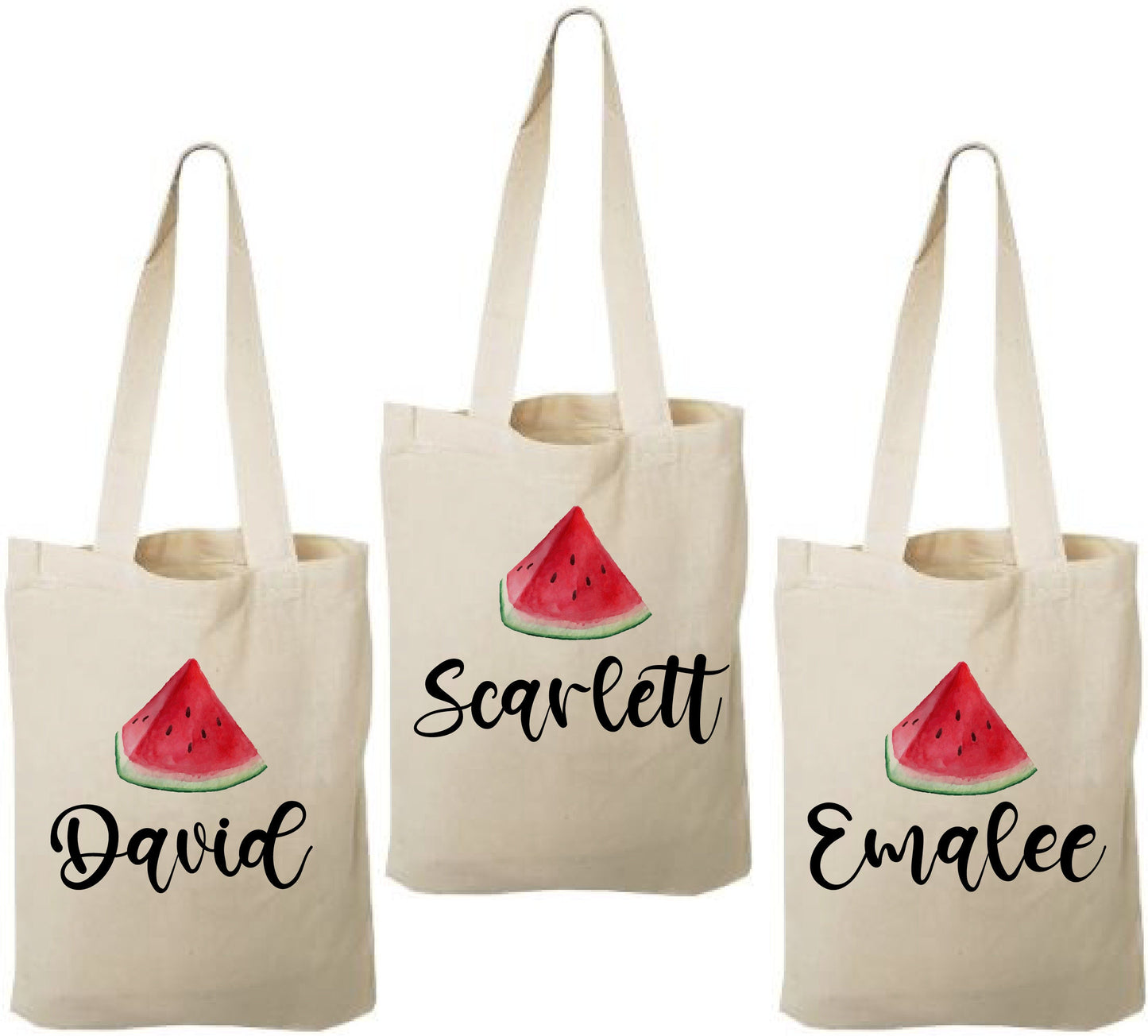 Personalized Watermelon Party Favor Bags - Set of Three Bags