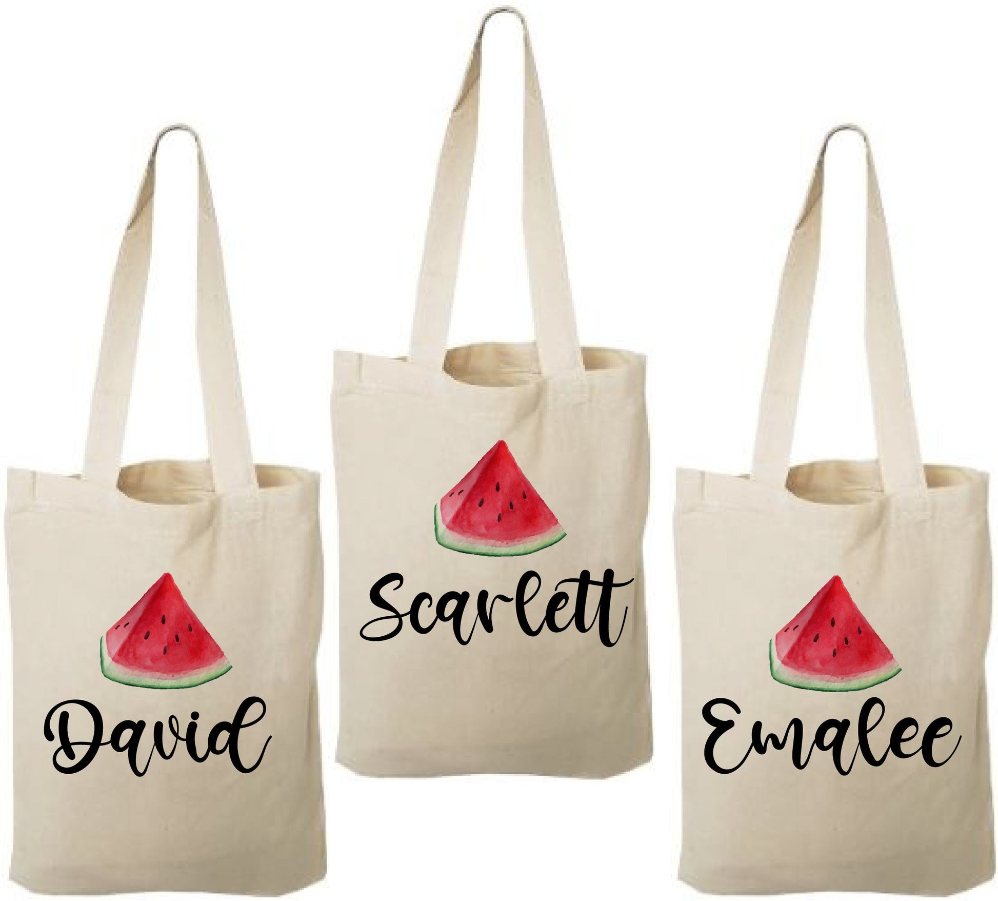 Personalized Watermelon Party Favor Bags - Set of Three Bags
