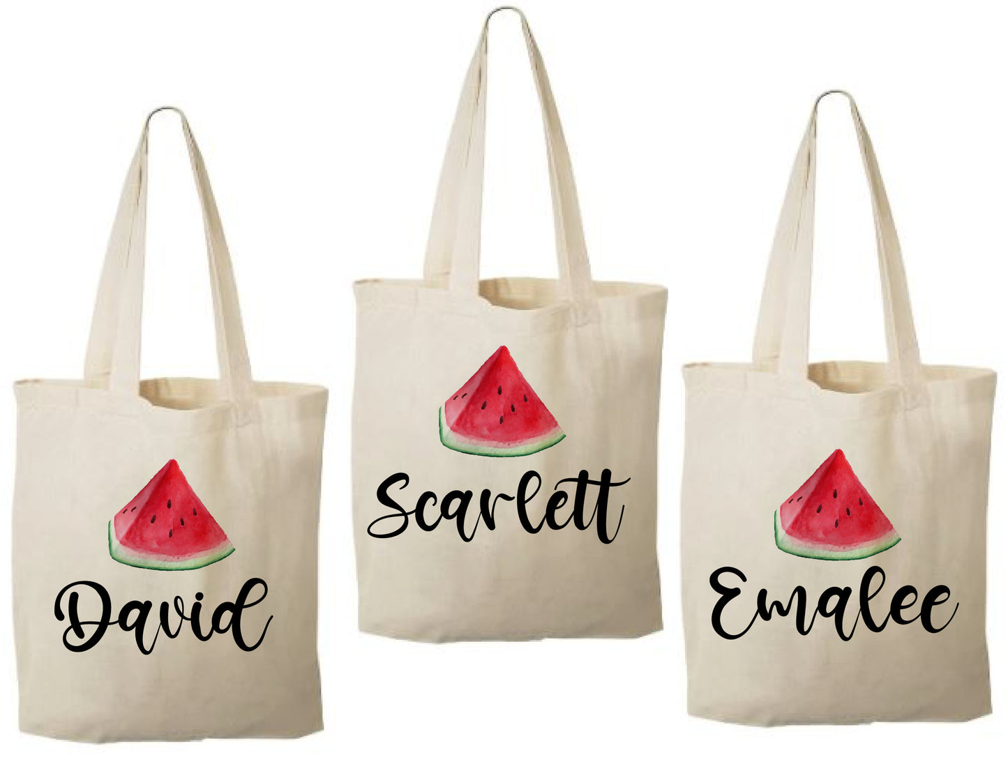 Personalized Watermelon Party Favor Bags - Set of Three Bags