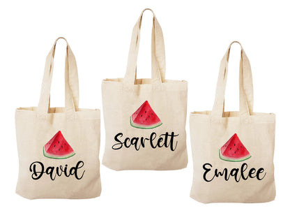 Personalized Watermelon Party Favor Bags - Set of Three Bags