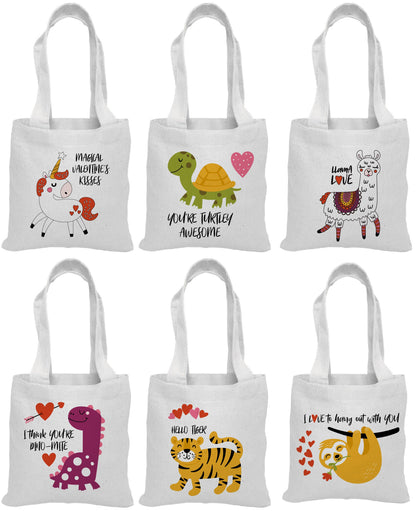6 Valentine Treat Bags, Valentine Gift Bags, Valentine Party Favor Bags, Valentine's Day, Valentines, Treat Bags, Bags, Gift Bags, Valentine