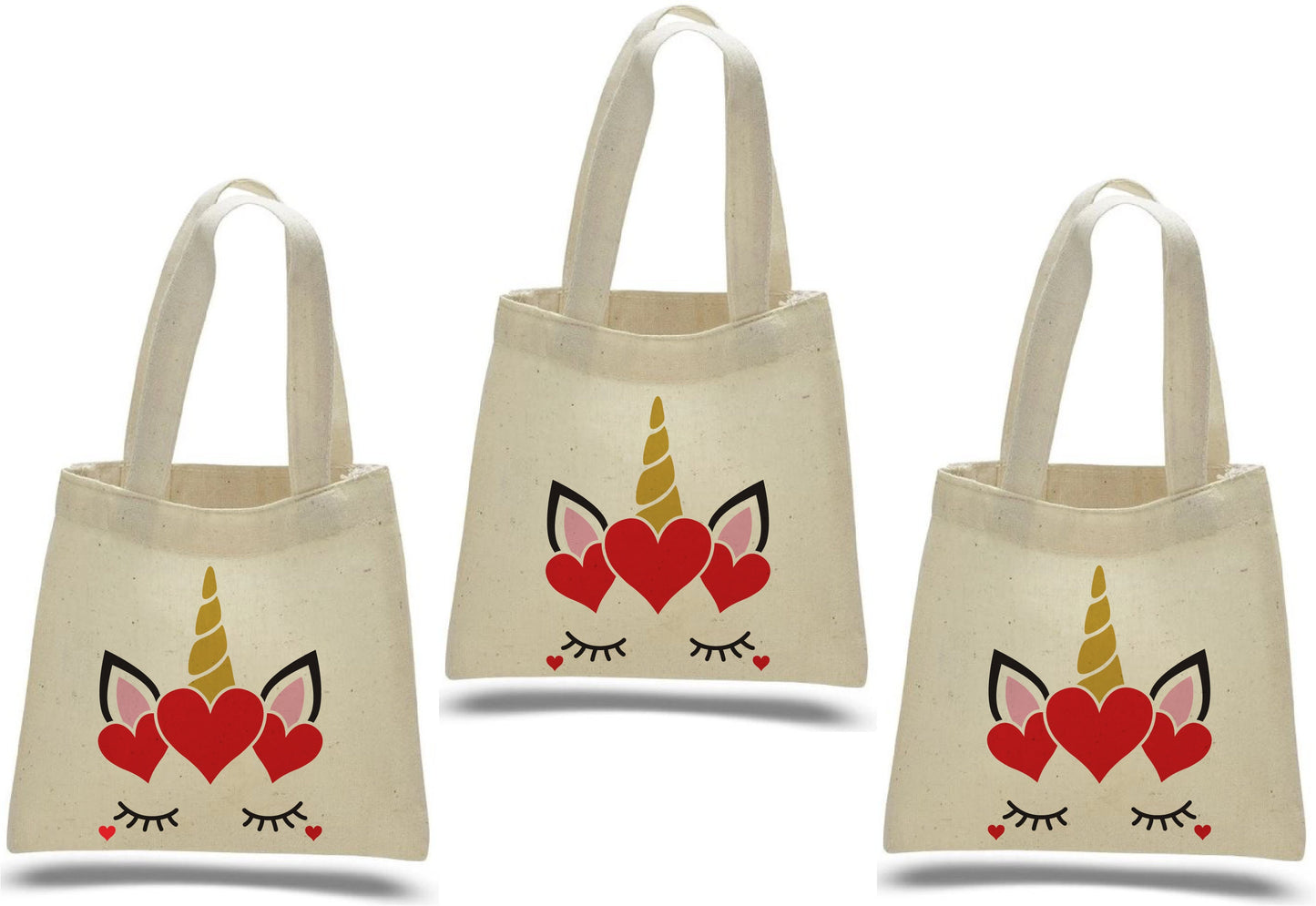 Unicorn Valentine's Day Party Favor Bags - Set of Three Bags