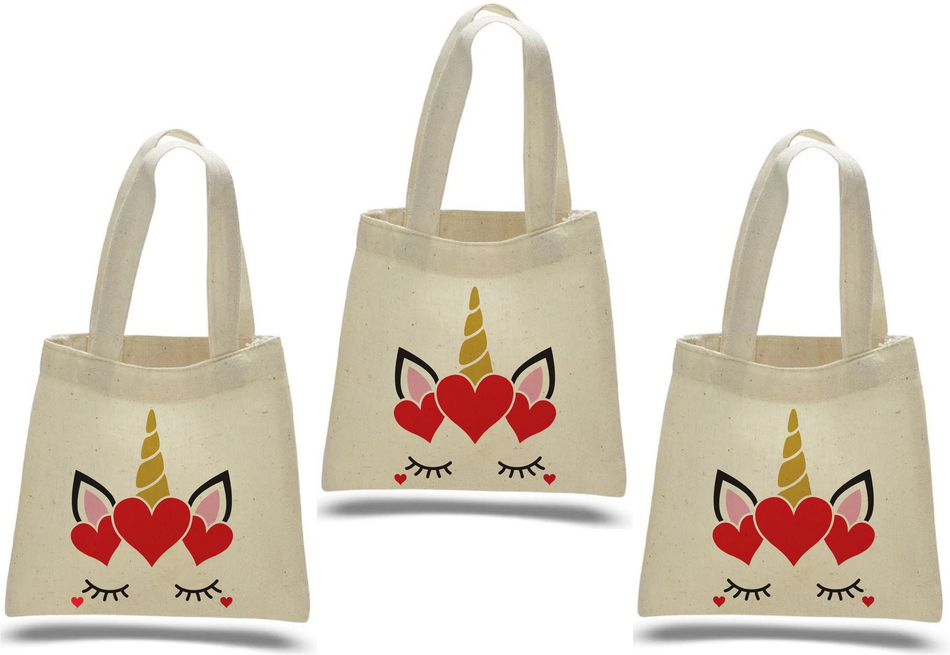 Unicorn Valentine's Day Party Favor Bags - Set of Three Bags