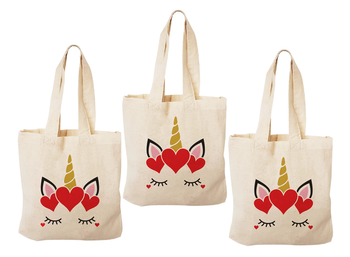 Unicorn Valentine's Day Party Favor Bags - Set of Three Bags