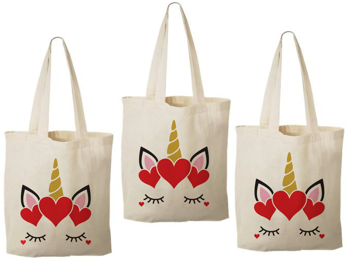 Unicorn Valentine's Day Party Favor Bags - Set of Three Bags