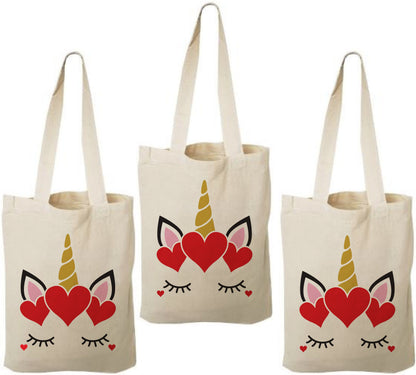 Unicorn Valentine's Day Party Favor Bags - Set of Three Bags