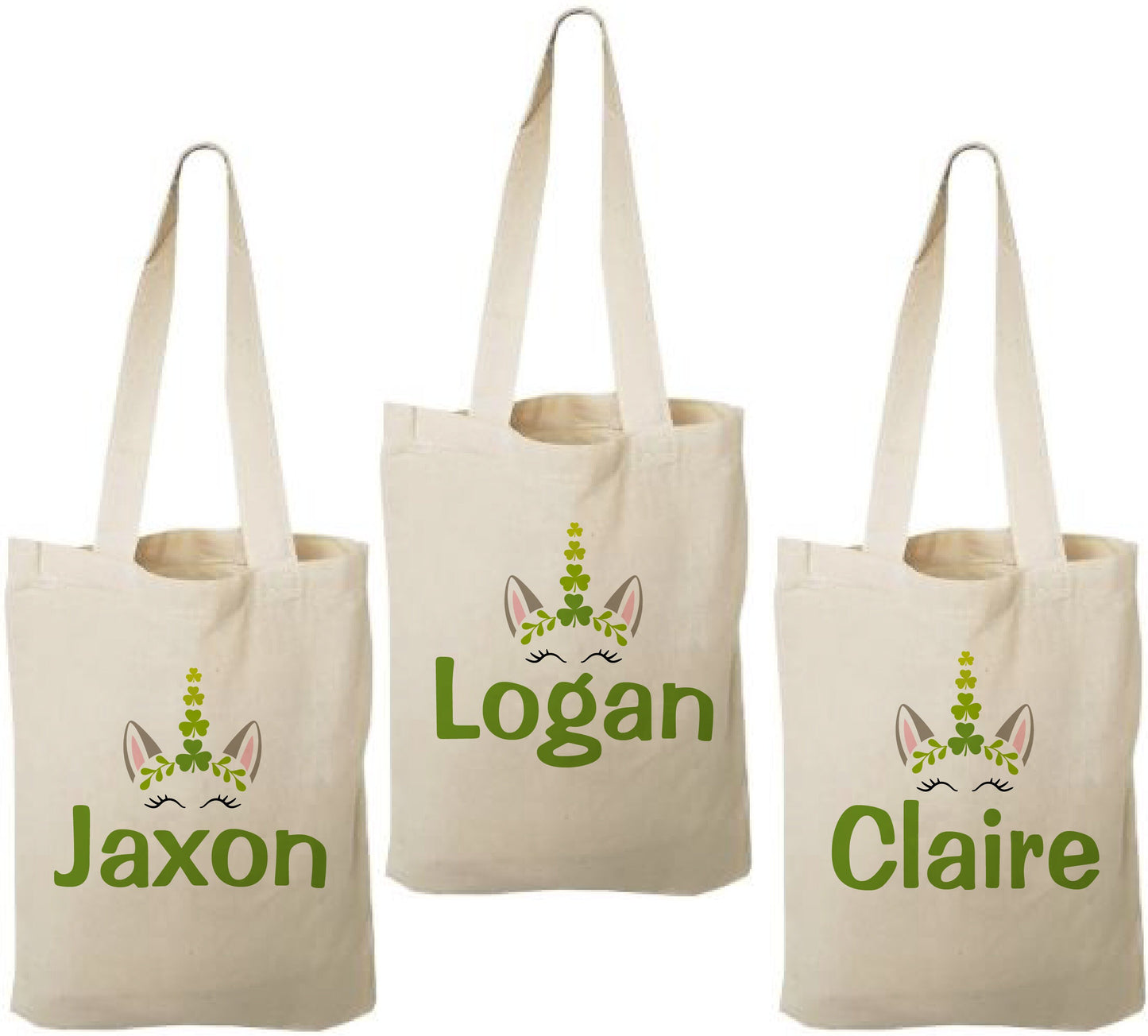 Personalized St. Patrick’s Day Unicorn Party Favor Bags - Set of Three Bags