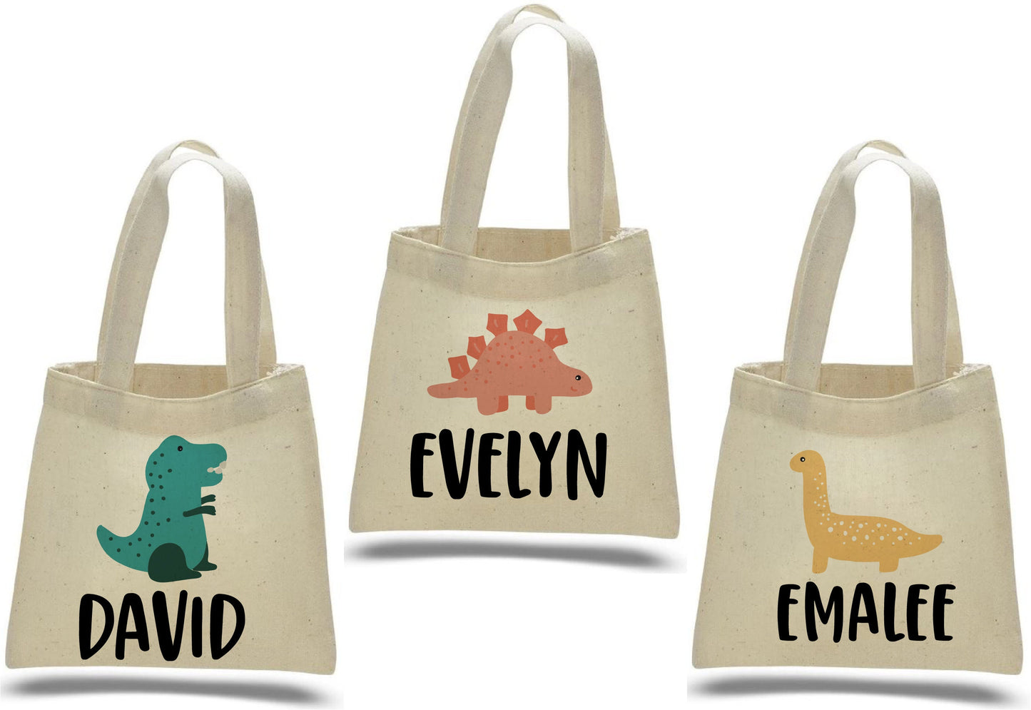 Personalized Dinosaur Party Favor Bags - Set of Three Bags