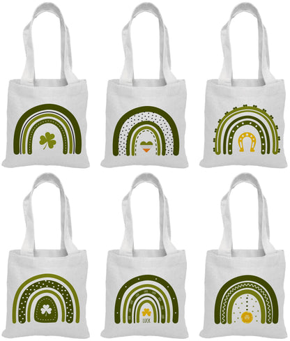 St. Patrick's Day Rainbow Tote, Lucky Clover Favor Bag, Irish Party Treat Bag