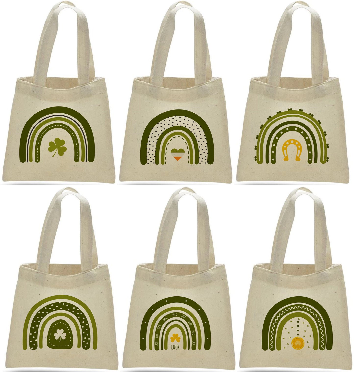 St. Patrick's Day Rainbow Tote, Lucky Clover Favor Bag, Irish Party Treat Bag