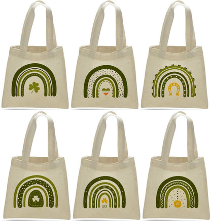 St. Patrick's Day Rainbow Tote, Lucky Clover Favor Bag, Irish Party Treat Bag