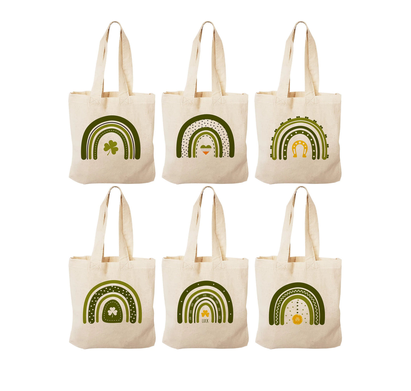 St. Patrick's Day Rainbow Tote, Lucky Clover Favor Bag, Irish Party Treat Bag