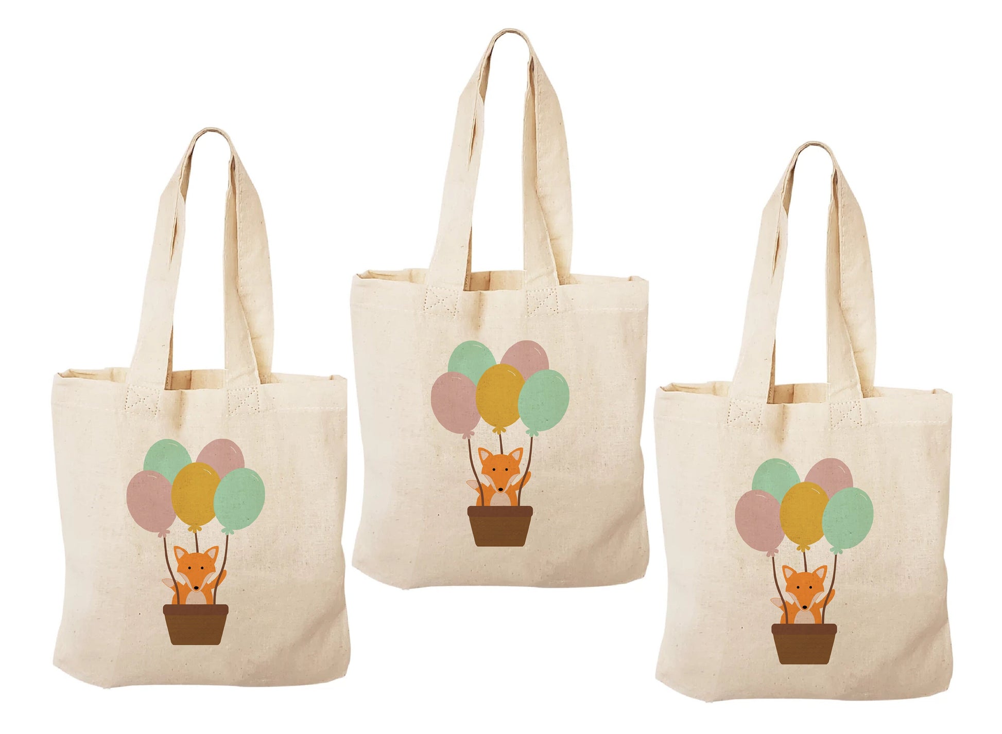 Fox Party Favor Bags - Perfect for Fox and Woodland Themed Parties, Events and Baby Showers - Set of Three Bags