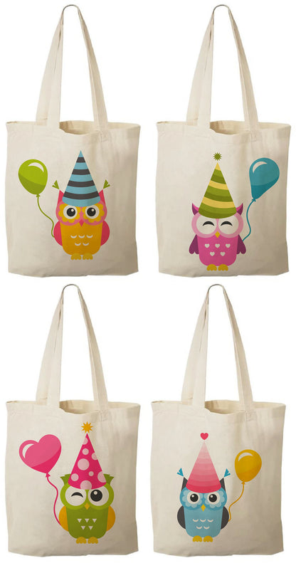 Owl Party Favor Bags - Set of Four Bags