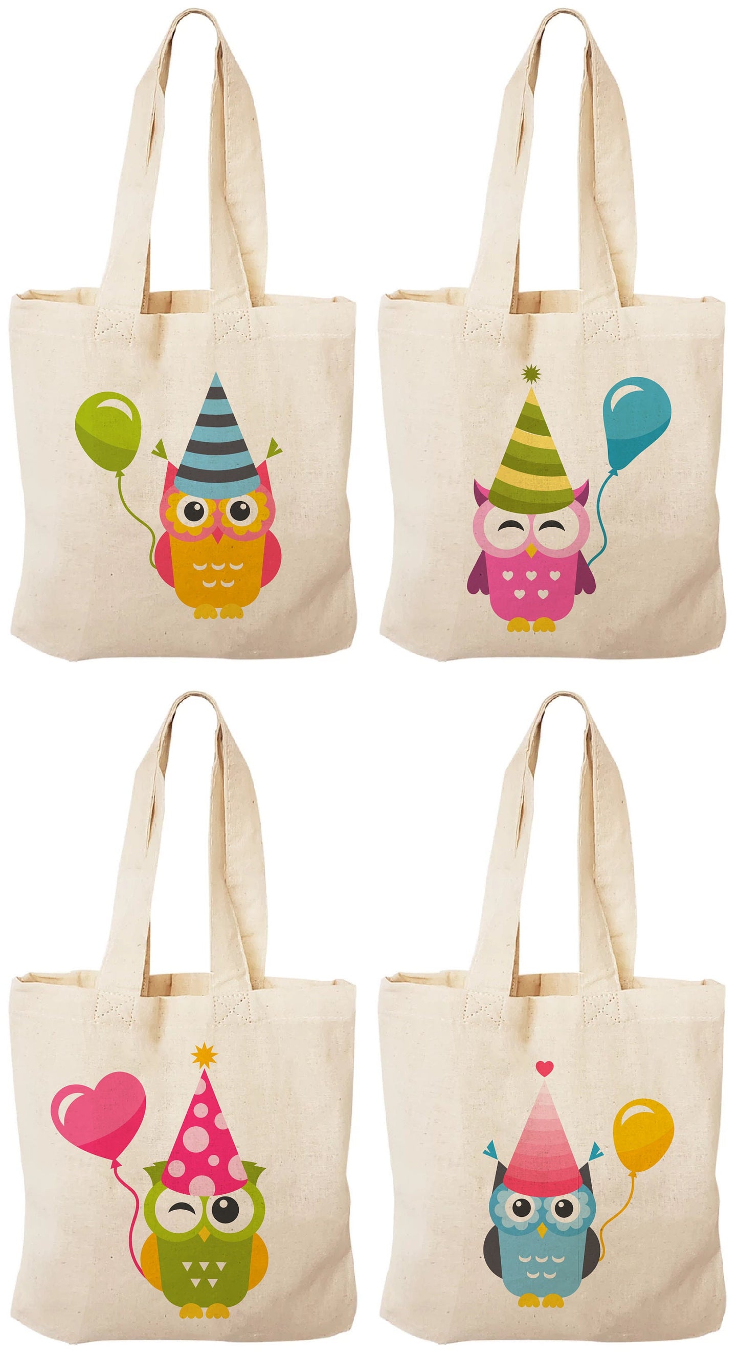 Owl Party Favor Bags - Set of Four Bags