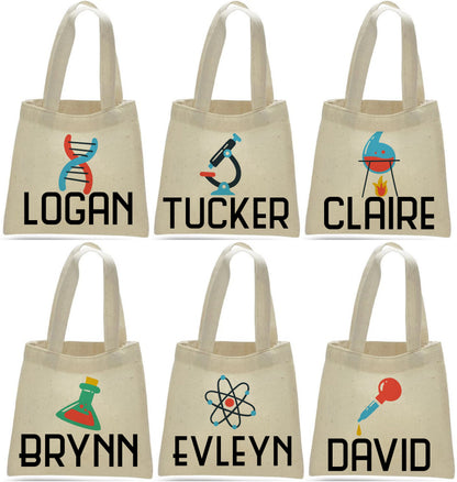 6 Science Treat Bags, Science Party Favor Bags, Science Party Favors, Party Favor Bags, Treat Bags, Science Party Decor, Science Party Bags