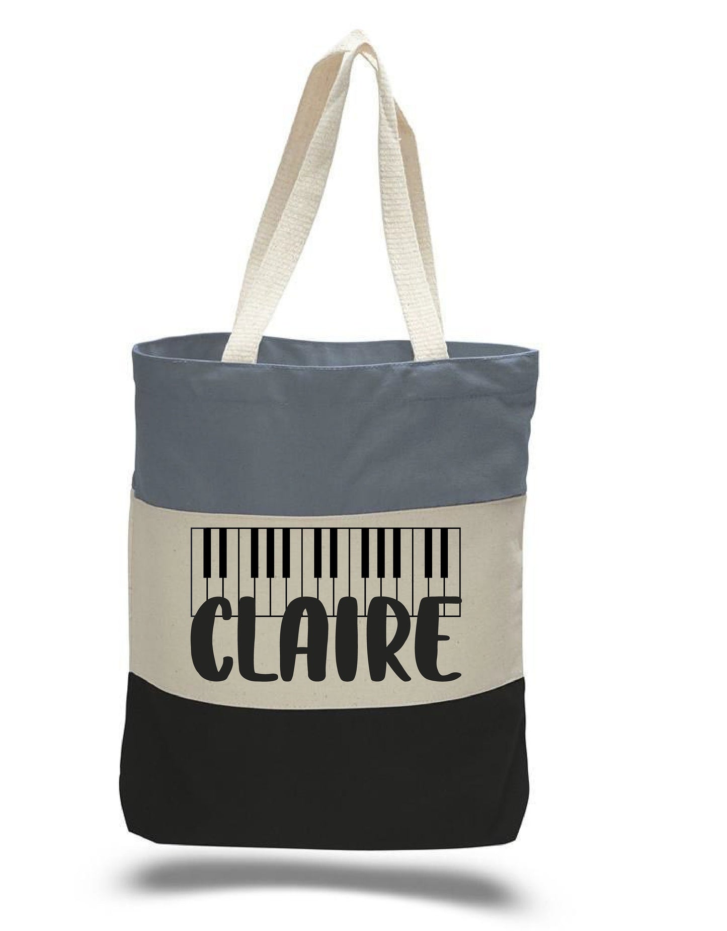 Personalized Piano Book Tote Bag - Musician Gift