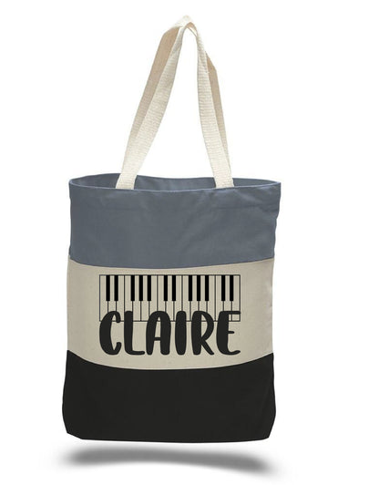 Personalized Piano Book Tote Bag - Musician Gift