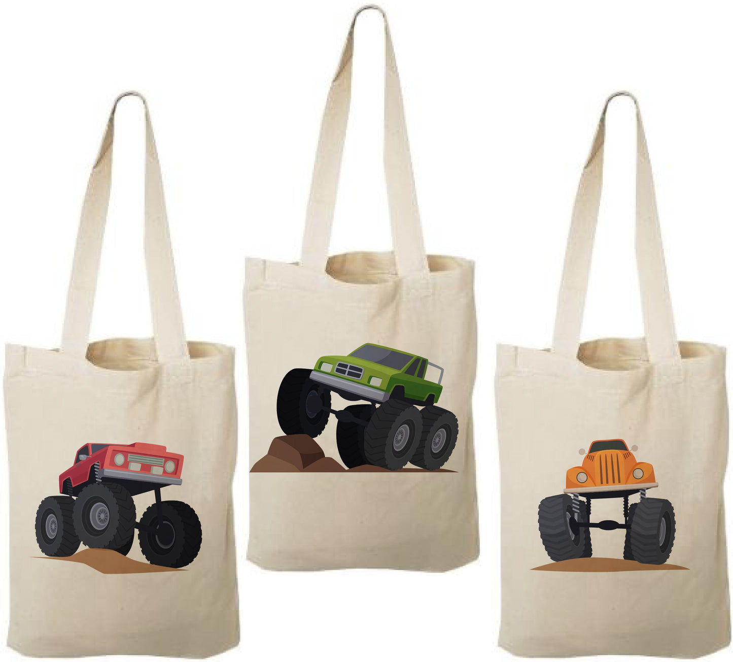 Monster Truck Party Favor Bags - Set of Three Bags