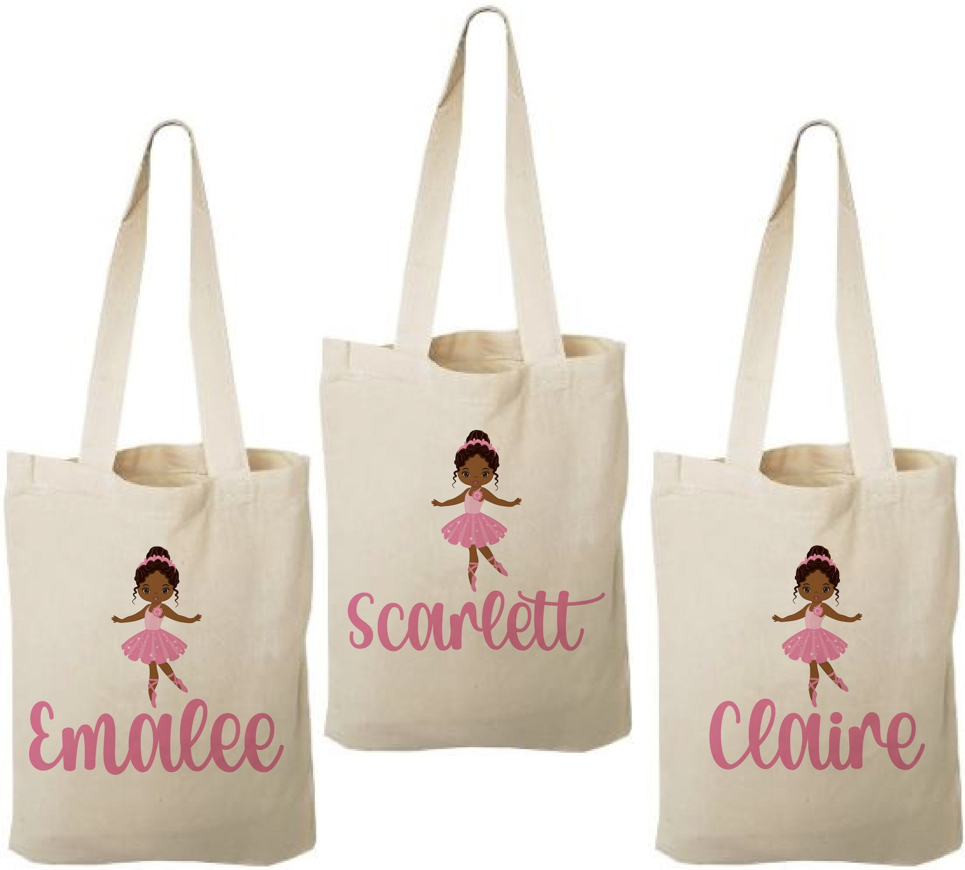 Custom Ballerina Party Favor Bags - Perfect for Ballet Themed Parties - Featuring Guest Names and Adorable Ballerinas! Cotton Bags
