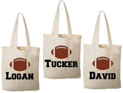 Custom Football Party Favor Bags - Perfect for Football Parties & Events - Set of Three Bags Personalized with Guest Names