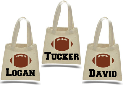 Custom Football Party Favor Bags - Perfect for Football Parties & Events - Set of Three Bags Personalized with Guest Names
