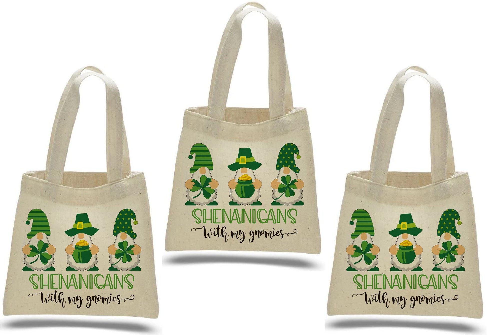 St. Patrick's Day Gnome Party Favor Bags - Set of Three Bags