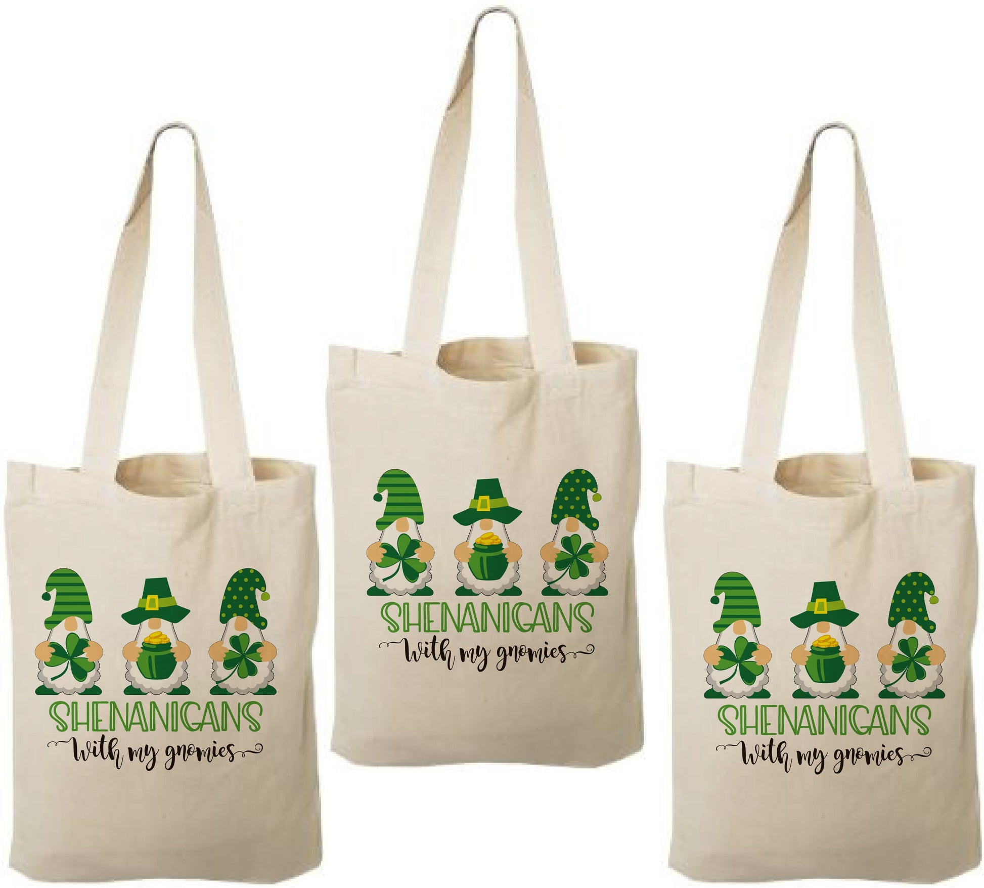 St. Patrick's Day Gnome Party Favor Bags - Set of Three Bags