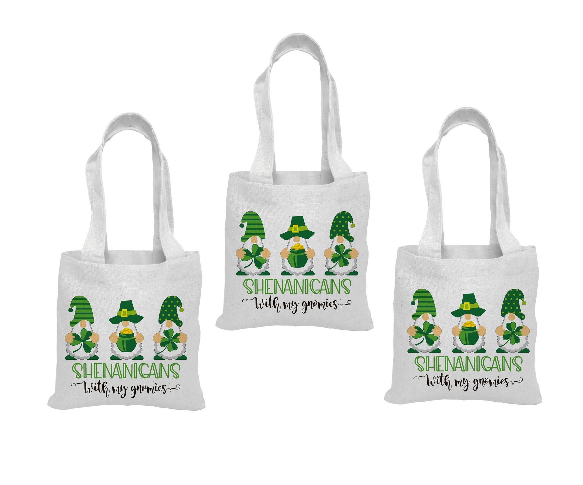 St. Patrick's Day Gnome Party Favor Bags - Set of Three Bags