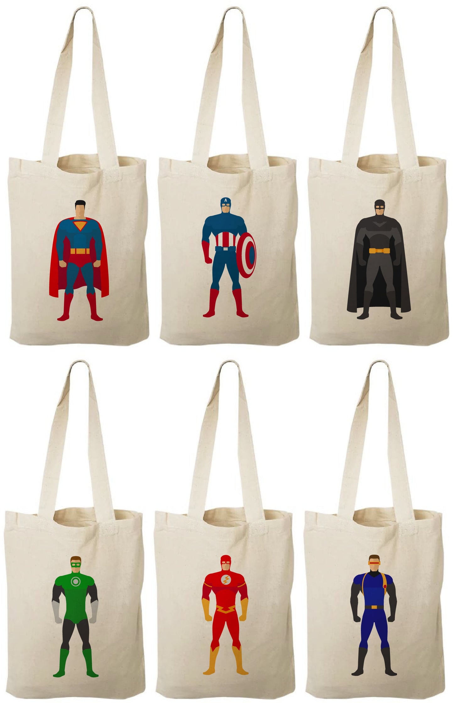 Super Hero Party Favor Bags - Set of Six Bags