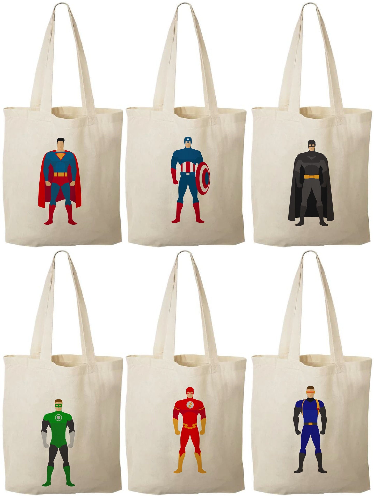 Super Hero Party Favor Bags - Set of Six Bags
