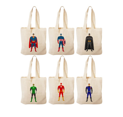Super Hero Party Favor Bags - Set of Six Bags