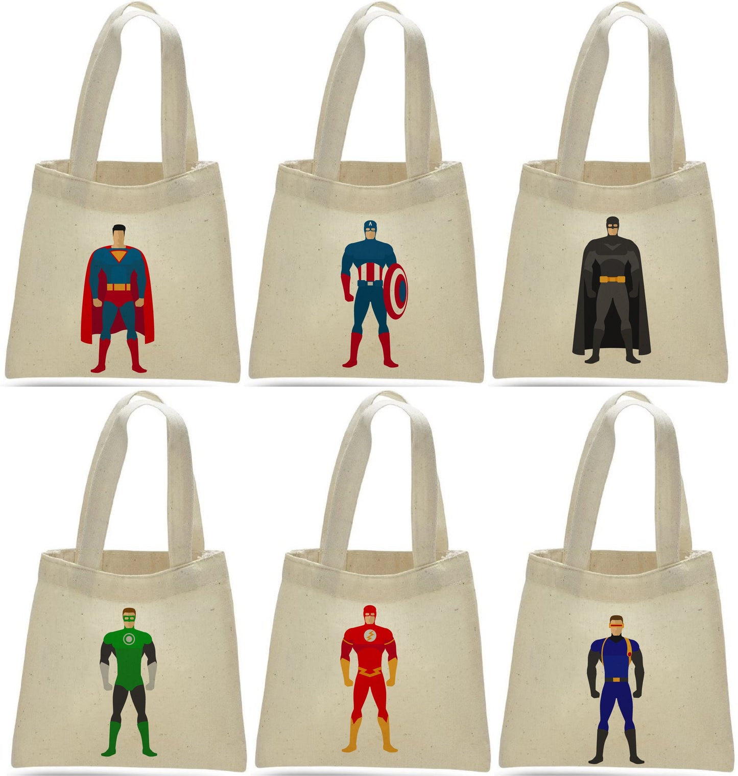 Super Hero Party Favor Bags - Set of Six Bags