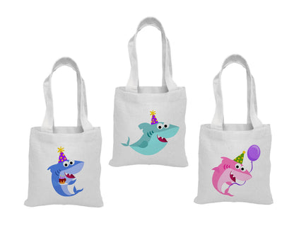 Shark Party Favor Bags - Set of 3, Colorful Shark Theme