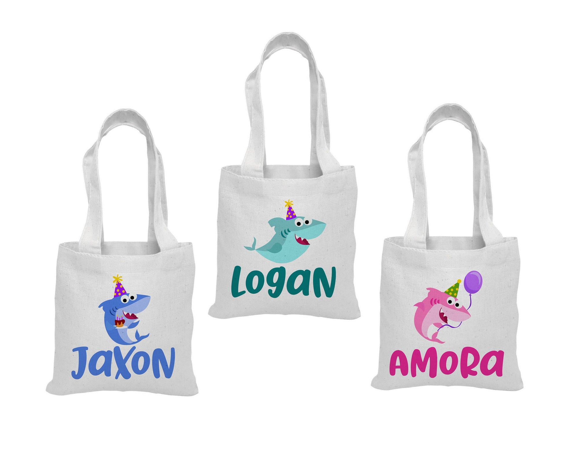Custom Shark Party Favor Bags - Set of Three