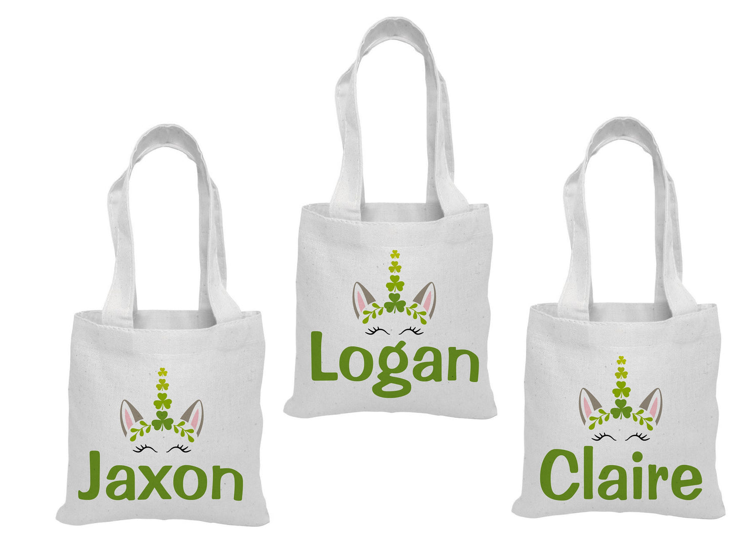 Personalized St. Patrick’s Day Unicorn Party Favor Bags - Set of Three Bags