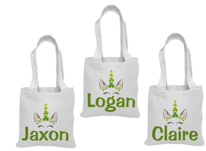 Personalized St. Patrick’s Day Unicorn Party Favor Bags - Set of Three Bags