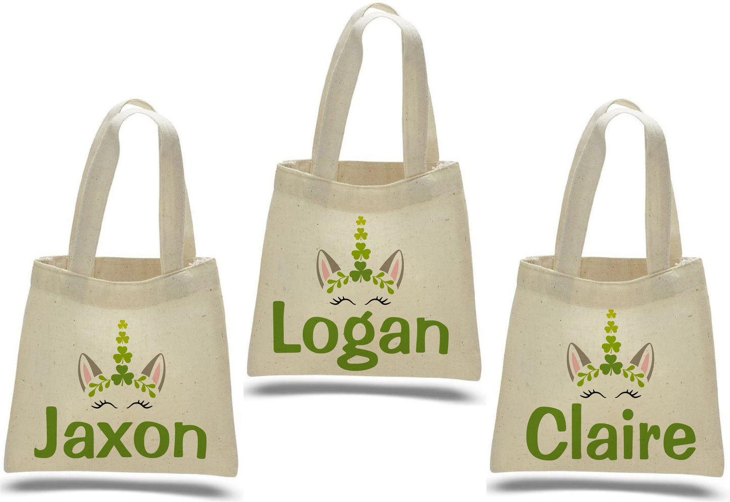 Personalized St. Patrick’s Day Unicorn Party Favor Bags - Set of Three Bags